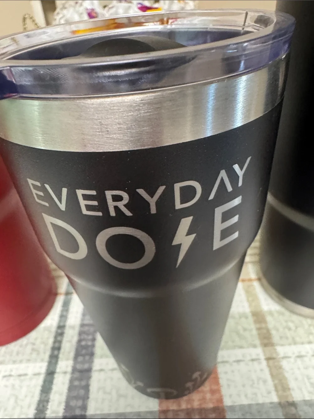Black/Rd  Stainless Steel Insulated Travel Tumblers